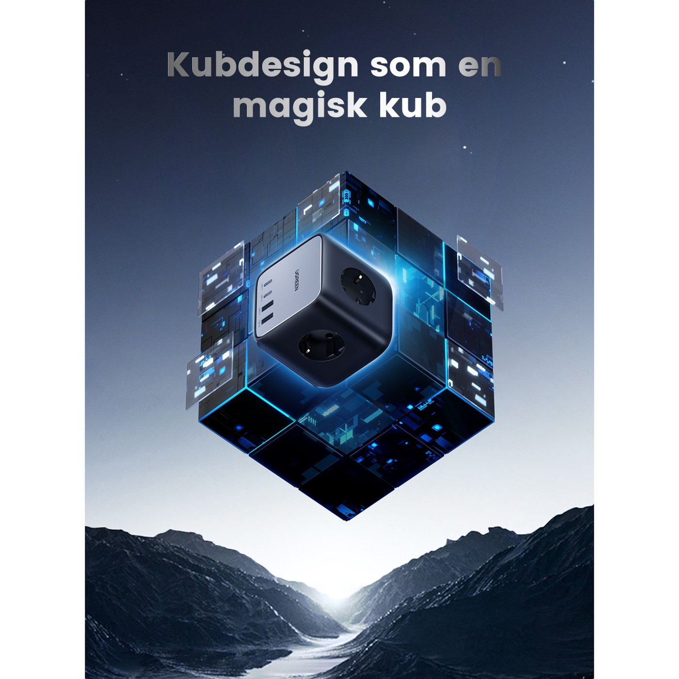 Ugreen DigiNest Cube Multiladdare 65 W