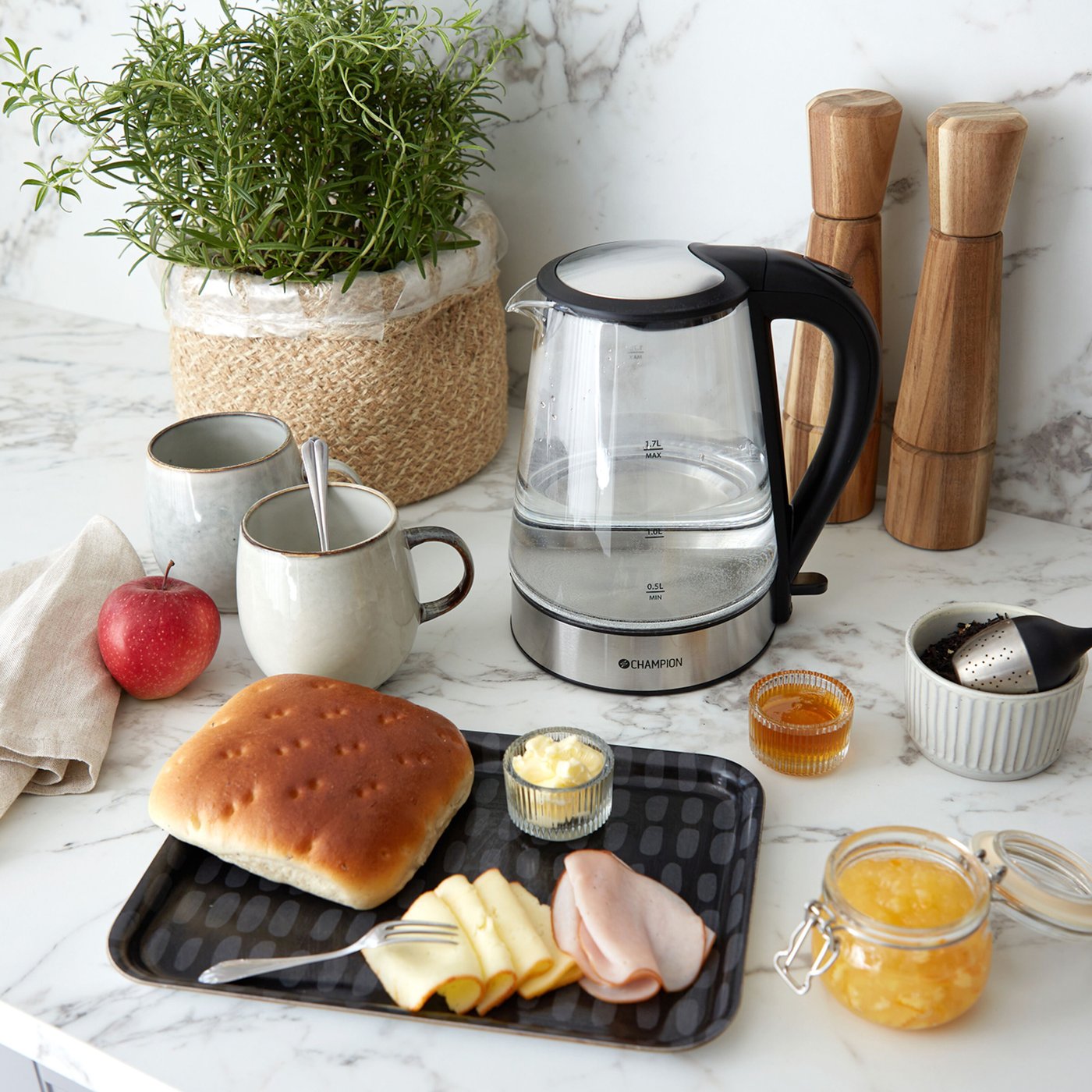 Champion Vattenkokare med glaskanna