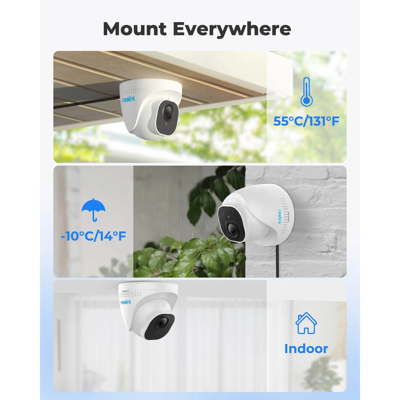 Reolink P324 Dome POE-utendørskamera 5 megapiksler