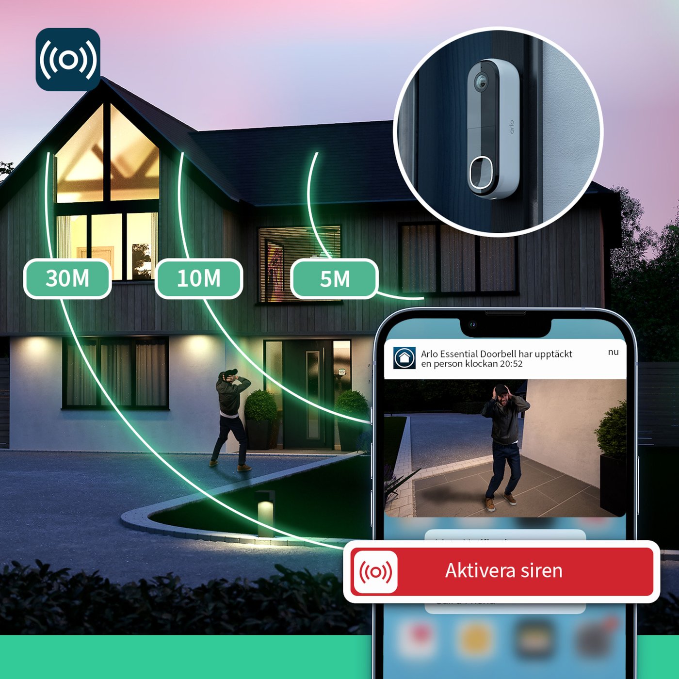 Arlo Essential doorbell 2 2K Trådlös Dörrklocka