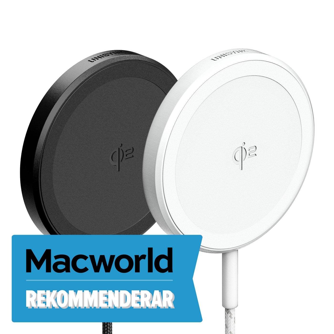 Unisynk Trådlös Magnetisk laddare med Qi2 15 W Svart