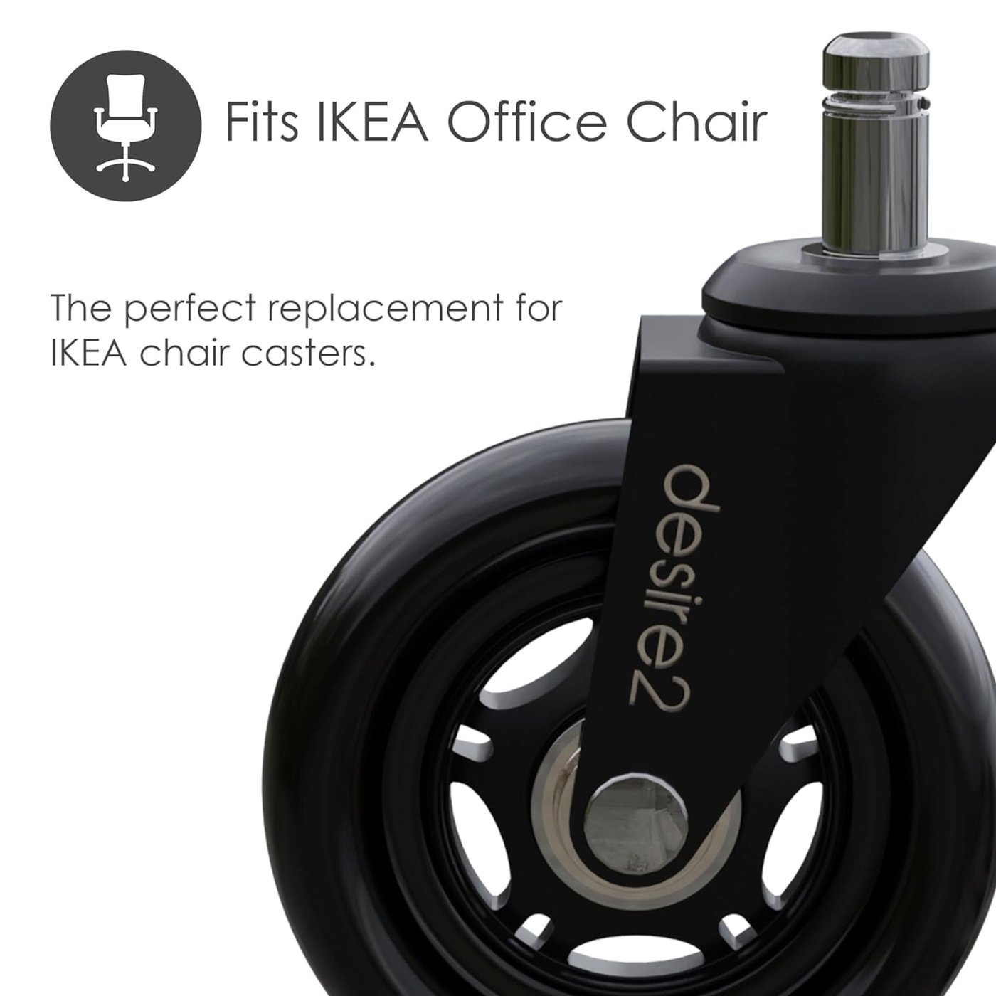 Desire2 Universalhjul for kontorstoler 5-pk.