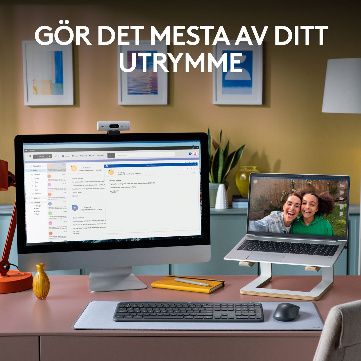 Logitech MK950 Signature Slim Trådlöst tangentbord och mus