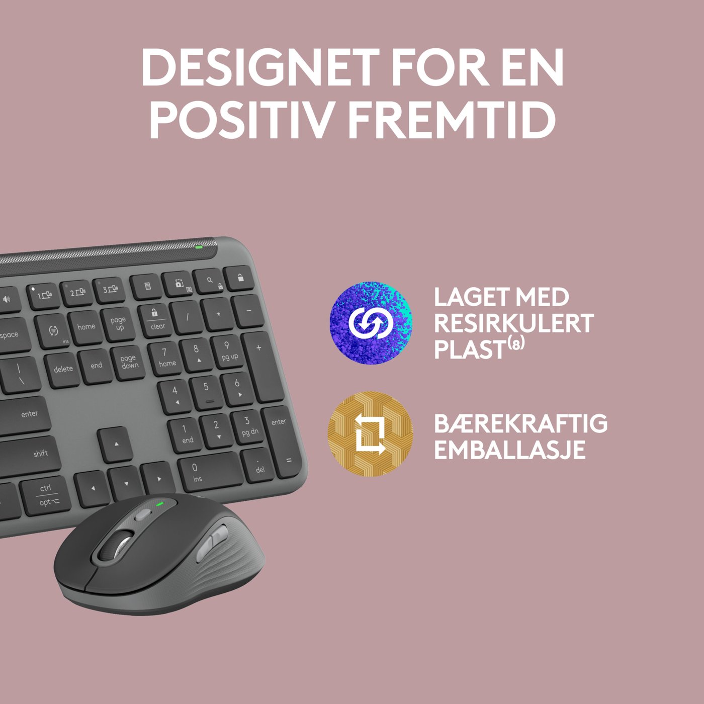 Logitech MK950 Signature Slim Trådløst tastatur og mus