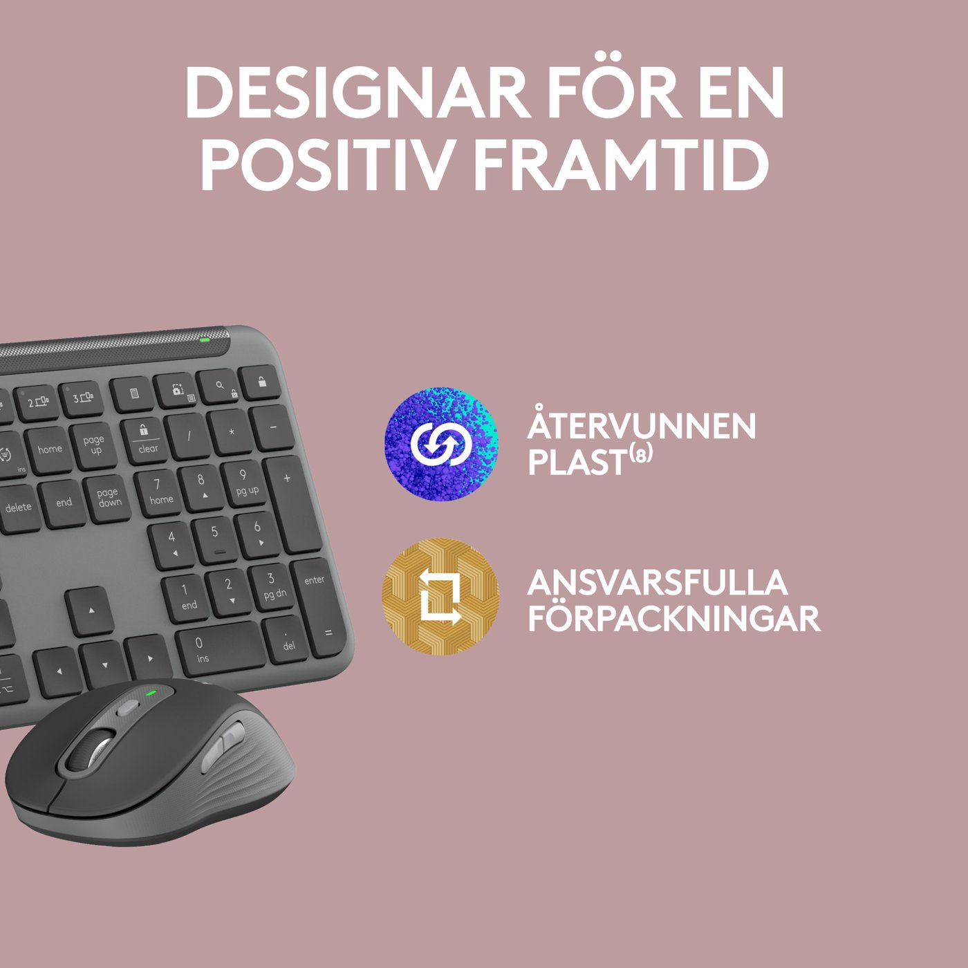 Logitech MK950 Signature Slim Trådlöst tangentbord och mus