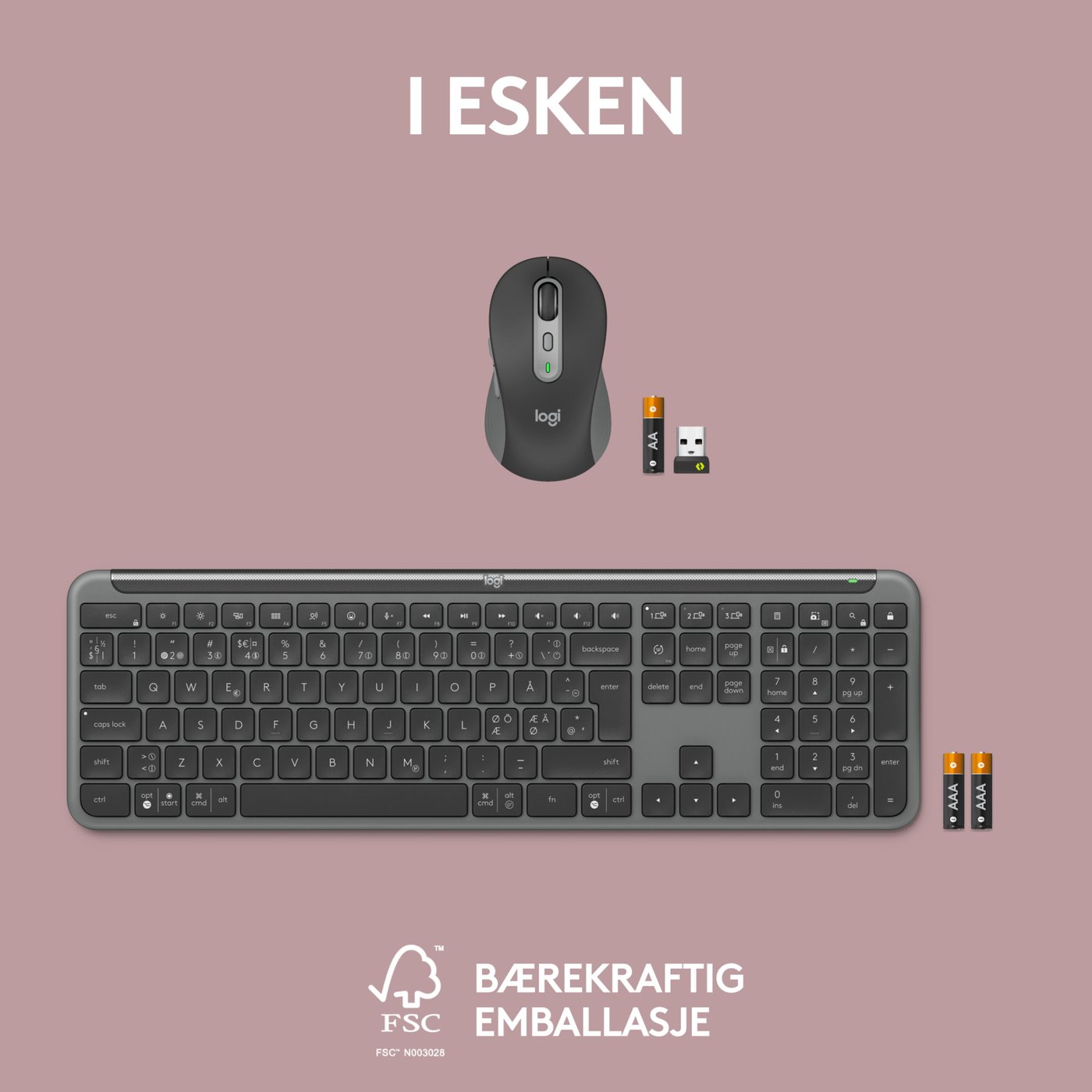 Logitech MK950 Signature Slim Trådløst tastatur og mus