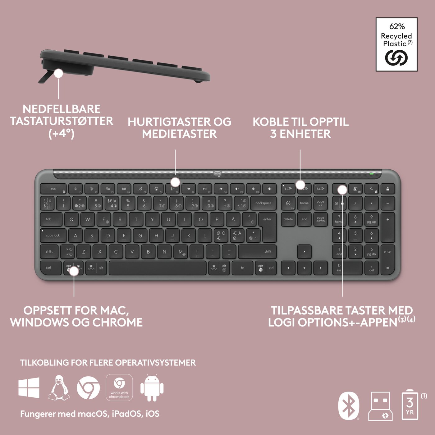 Logitech K950 Signature Slim Trådløst tastatur