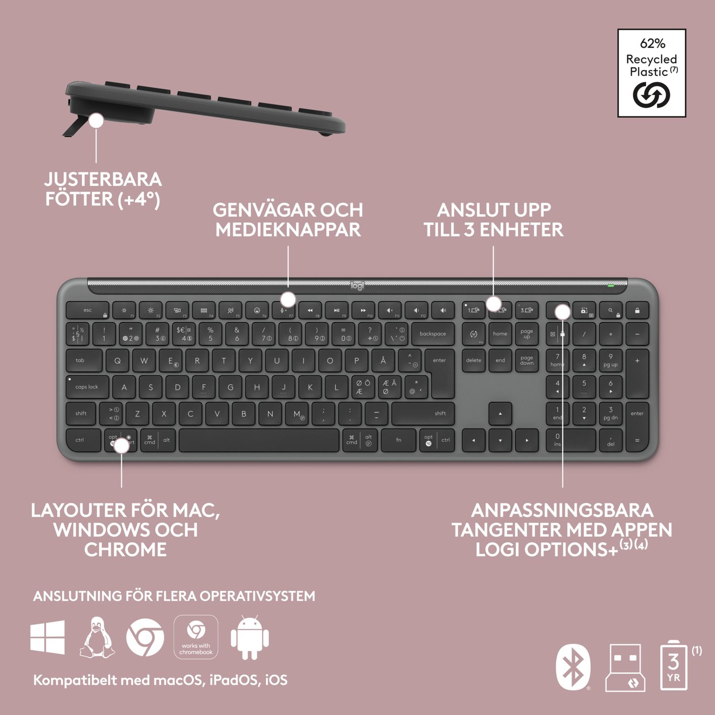 Logitech K950 Signature Slim Trådlöst tangentbord