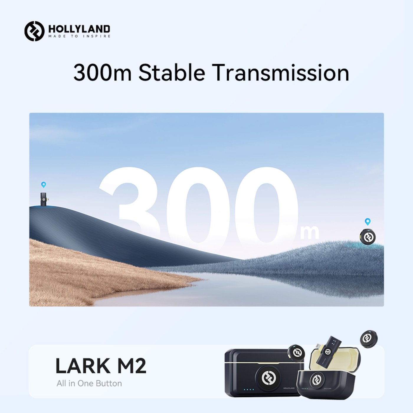 Hollyland Lark M2 Combo Trådløst mikrofonsystem