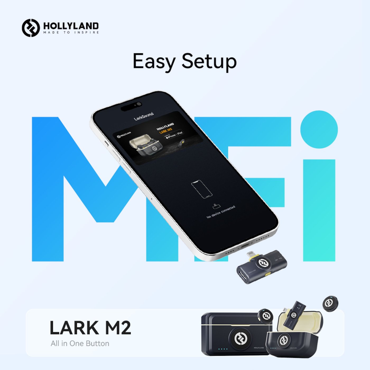 Hollyland Lark M2 Combo Trådløst mikrofonsystem