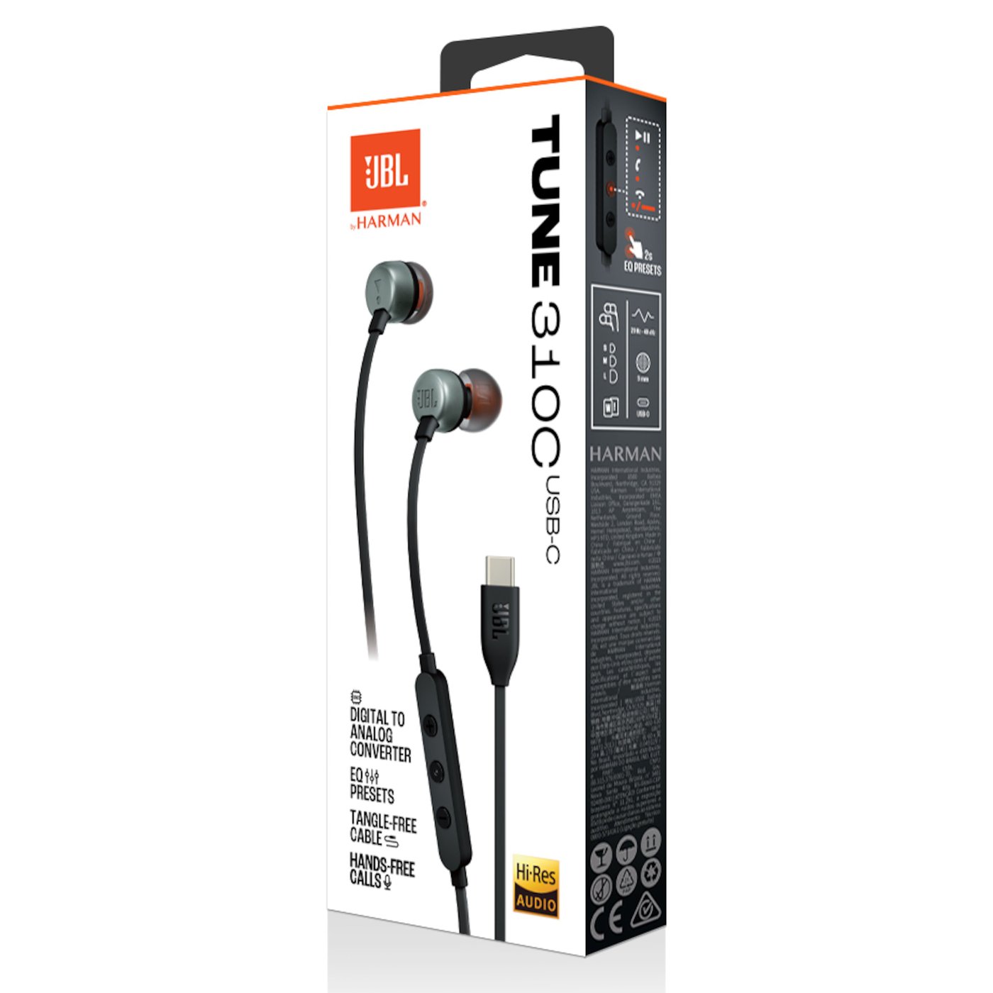 JBL Tune 310C Hodetelefoner med USB-C Svart