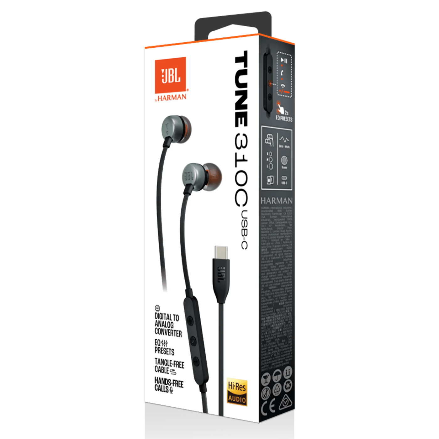 JBL Tune 310C Hodetelefoner med USB-C Svart