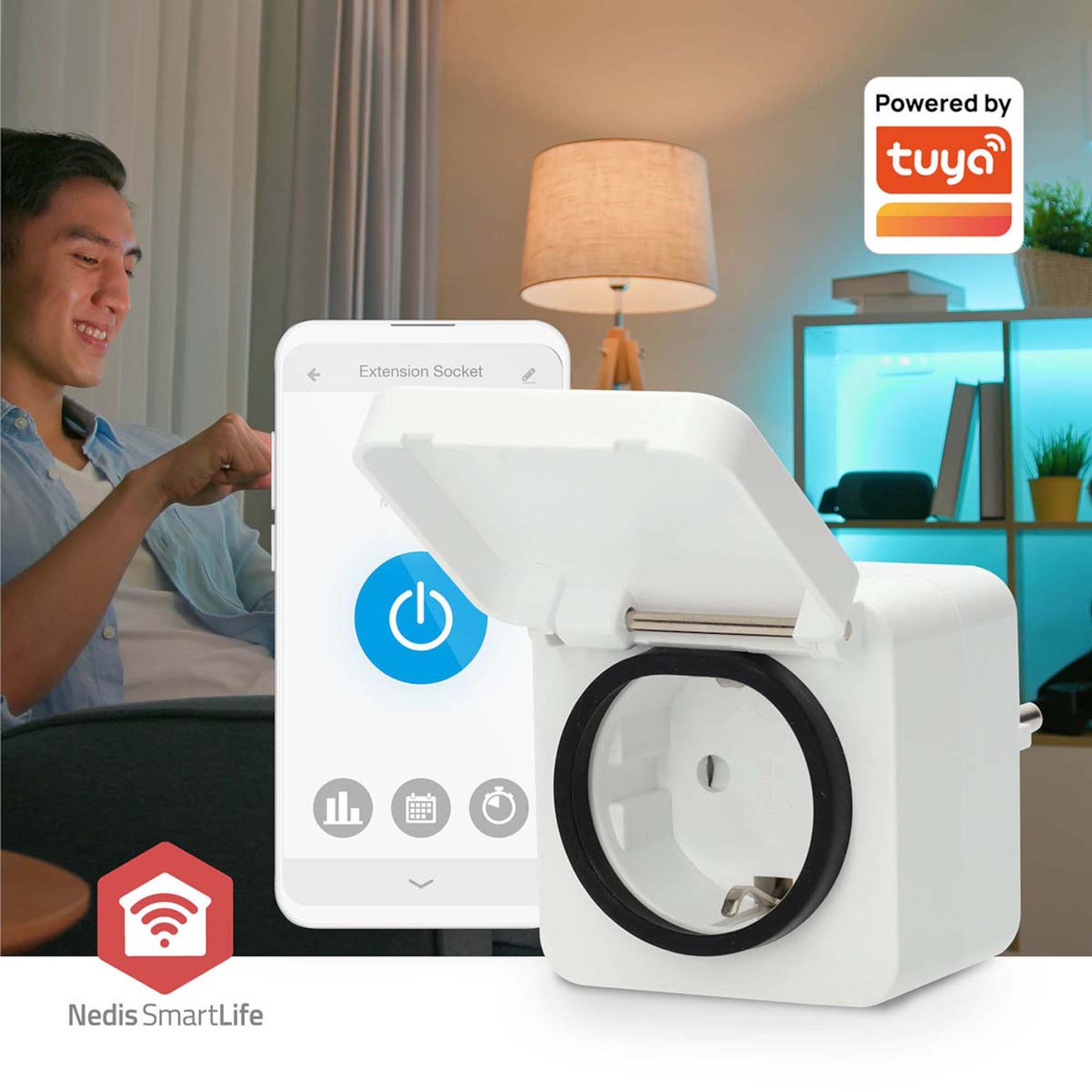 Nedis Zigbee Fjernstrømbryter for utendørsbruk 3680 W