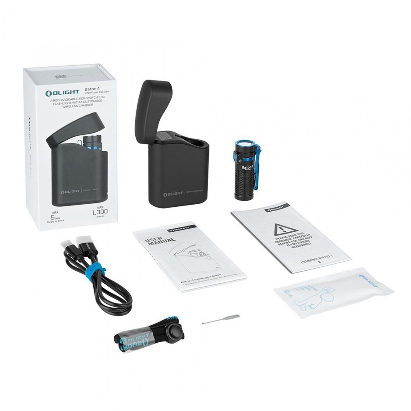 Olight Baton 4 Premium Lommelykt med powerbank 1300 lm