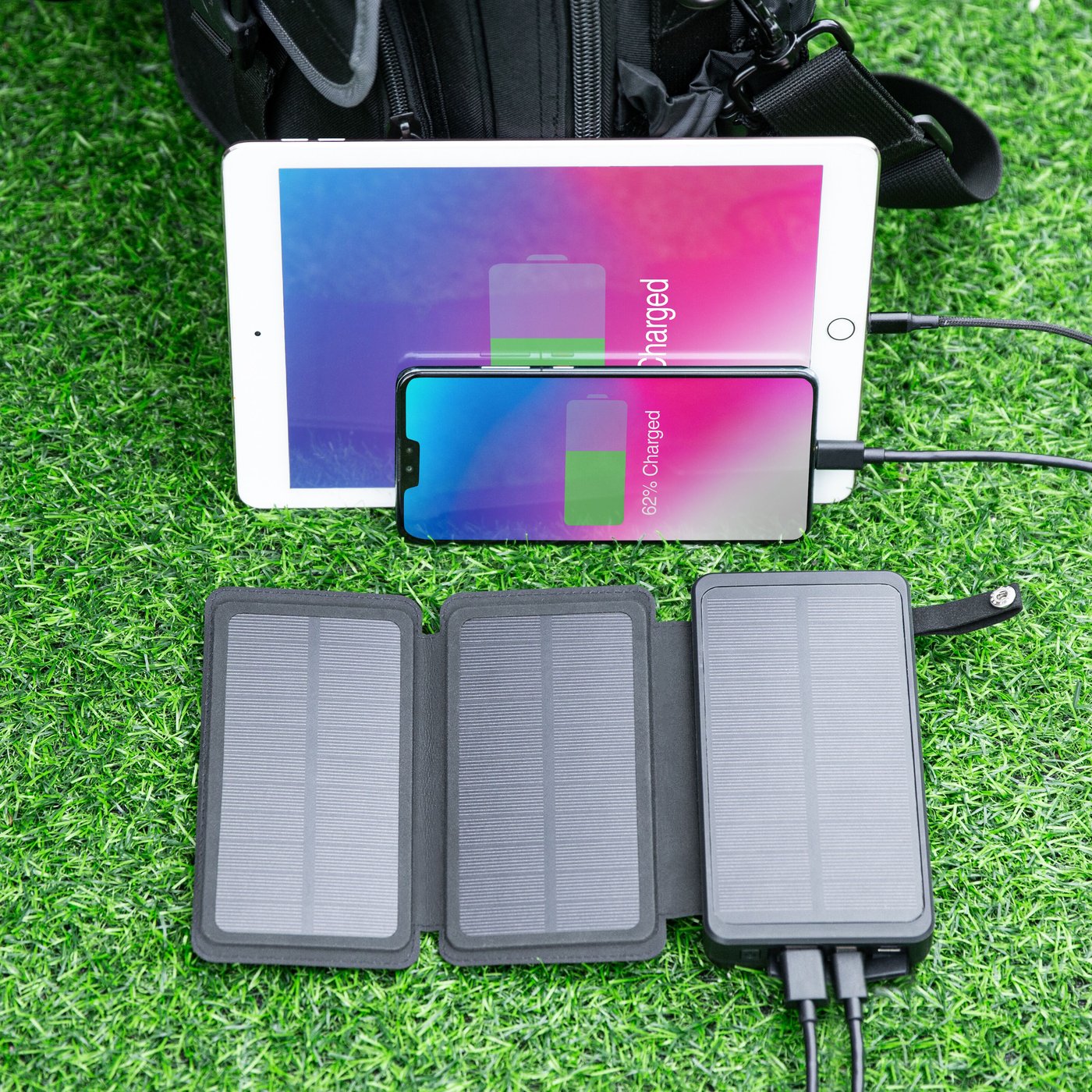 Linocell Powerbank med solcellsladdning 20 W 8000 mAh