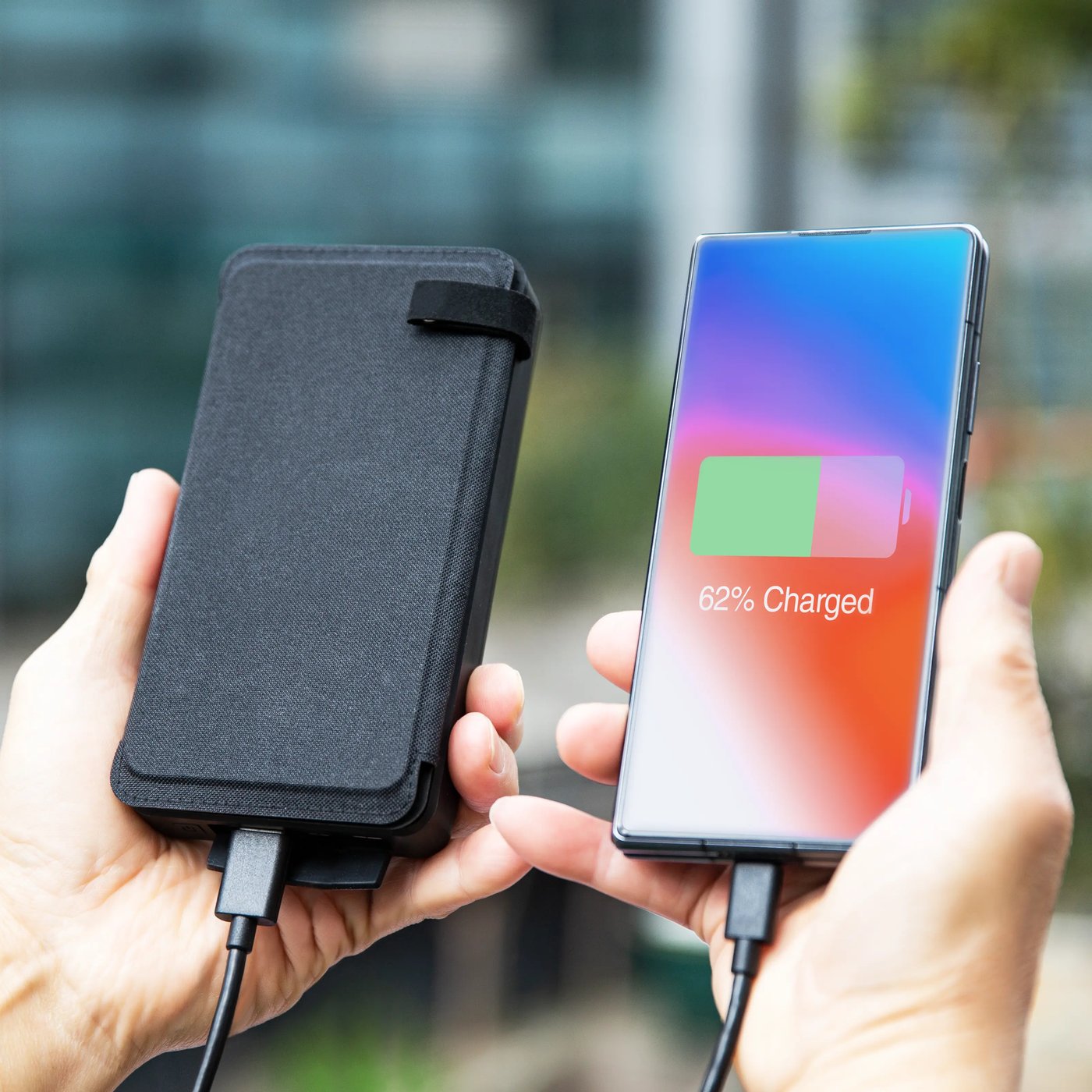 Linocell Powerbank med solcellelading 20 W 8000 mAh