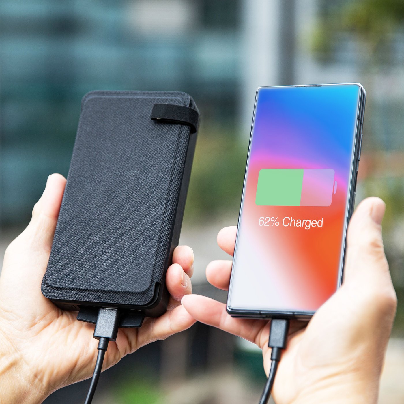 Linocell Powerbank med solcellsladdning 16000 mAh