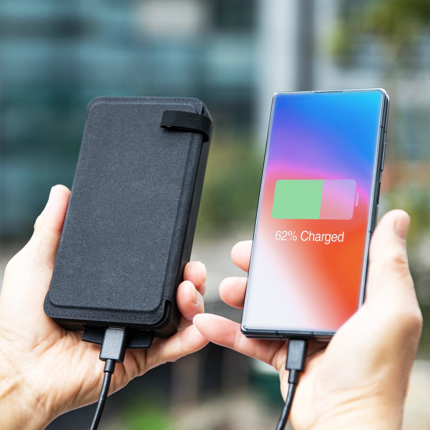 Linocell Powerbank med solcellsladdning 16000 mAh