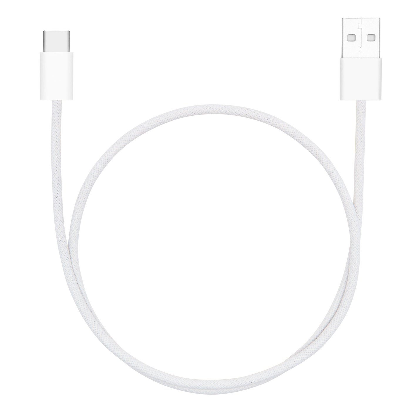 Linocell Flätad USB-A- till USB-C-kabel Vit 0,5 m