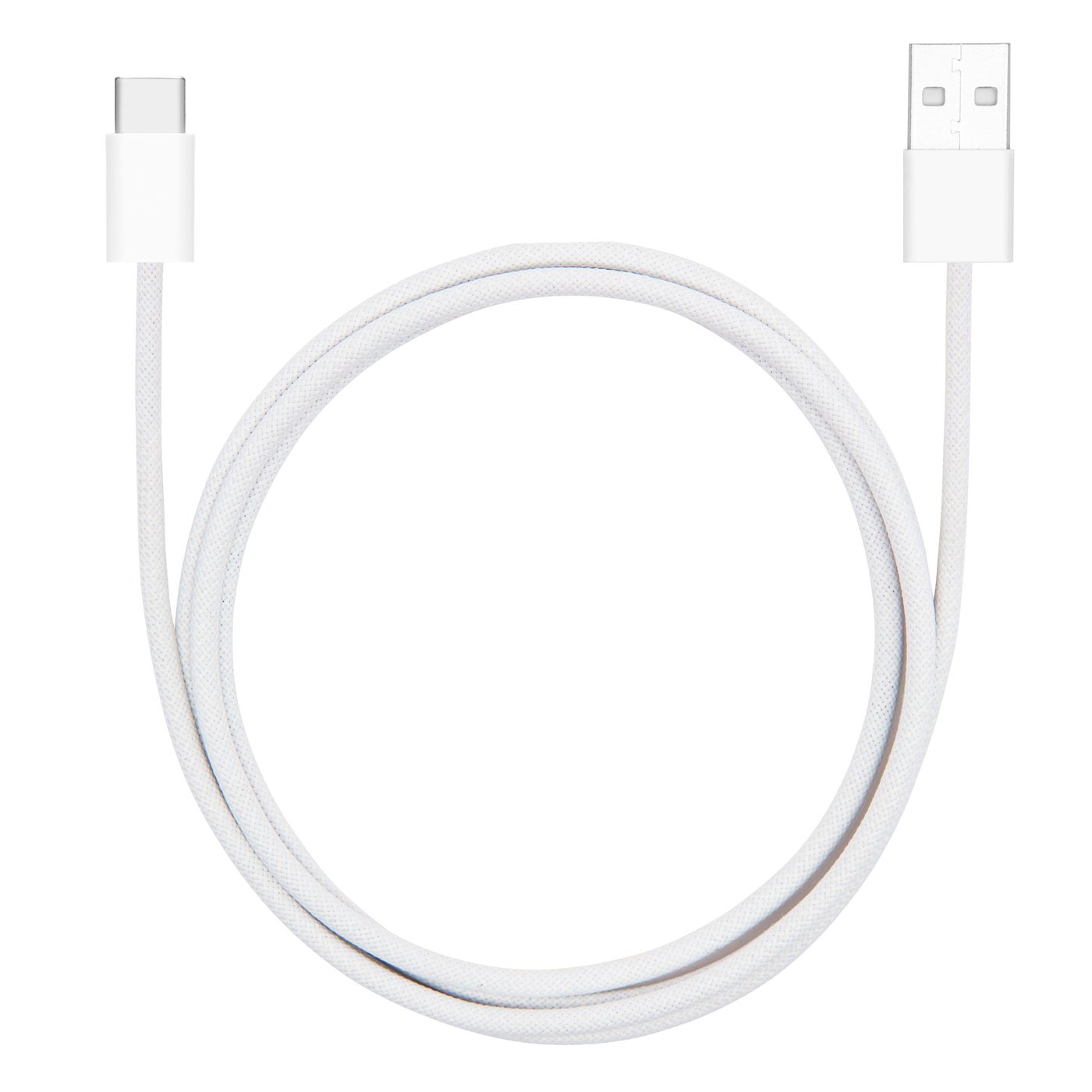 Linocell Flätad USB-A- till USB-C-kabel Vit 1 m
