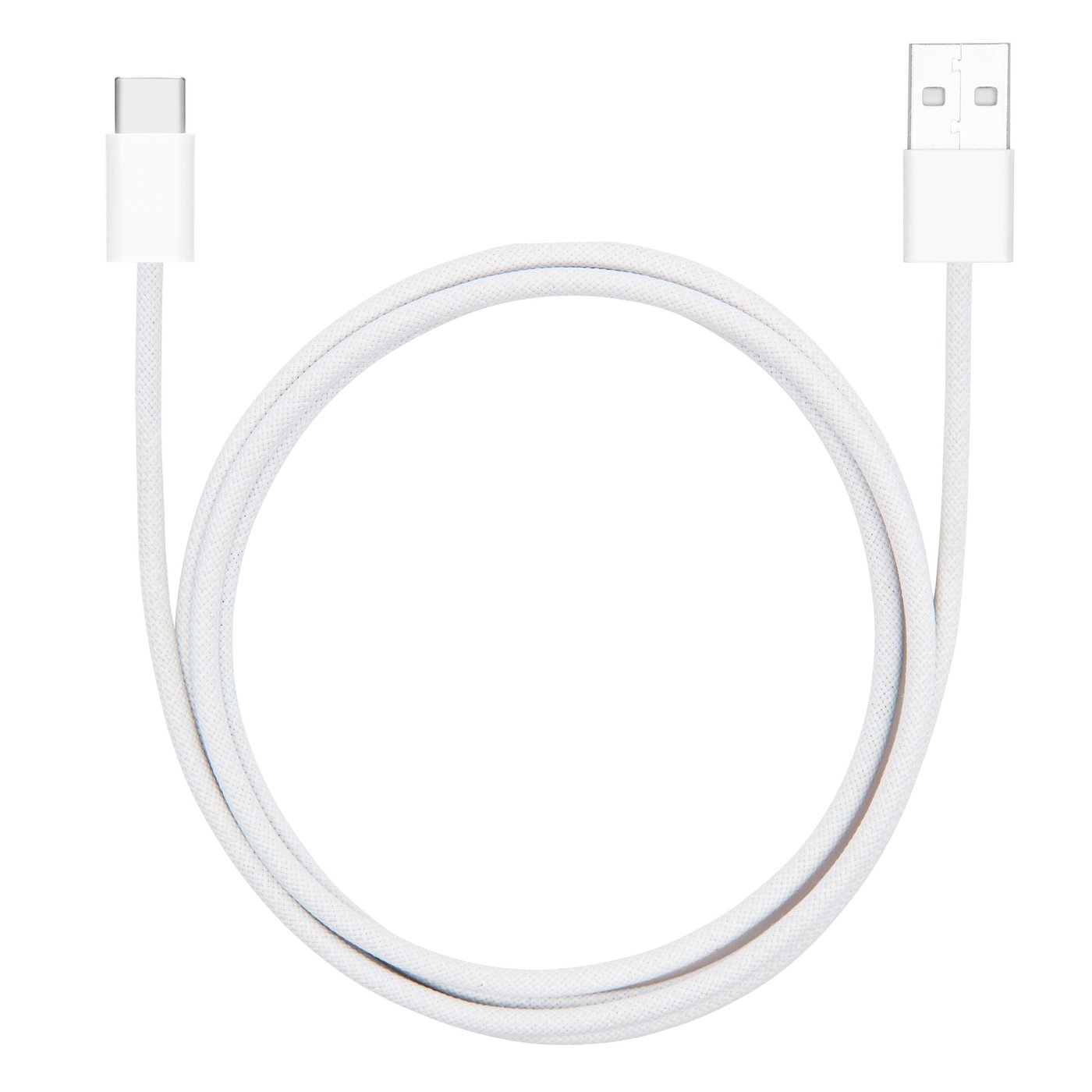 Linocell Flätad USB-A- till USB-C-kabel Vit 1 m