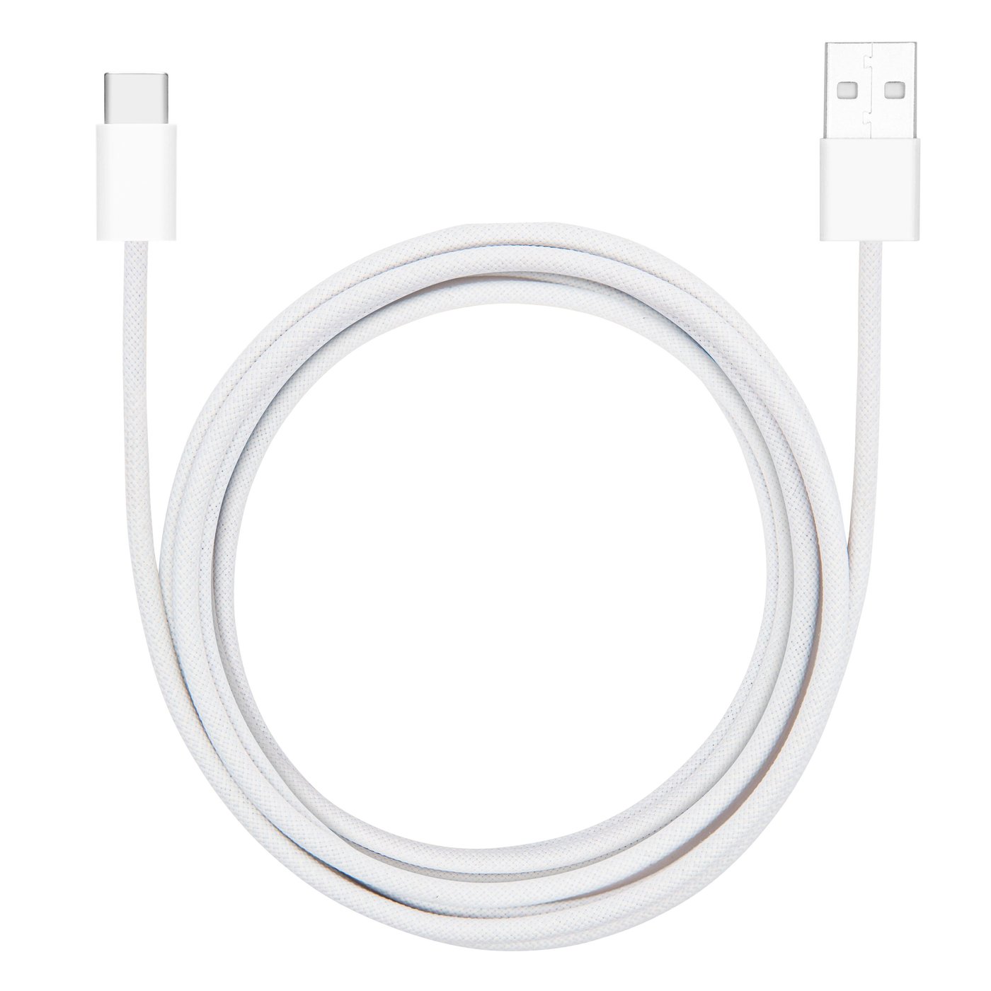 Linocell Flätad USB-A- till USB-C-kabel Vit 2 m