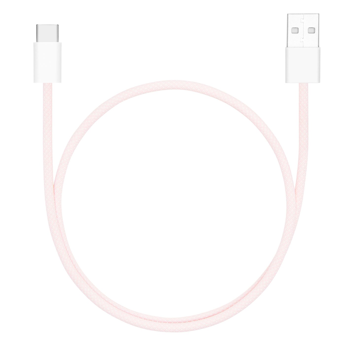 Linocell Flätad USB-A- till USB-C-kabel Rosa 0,5 m