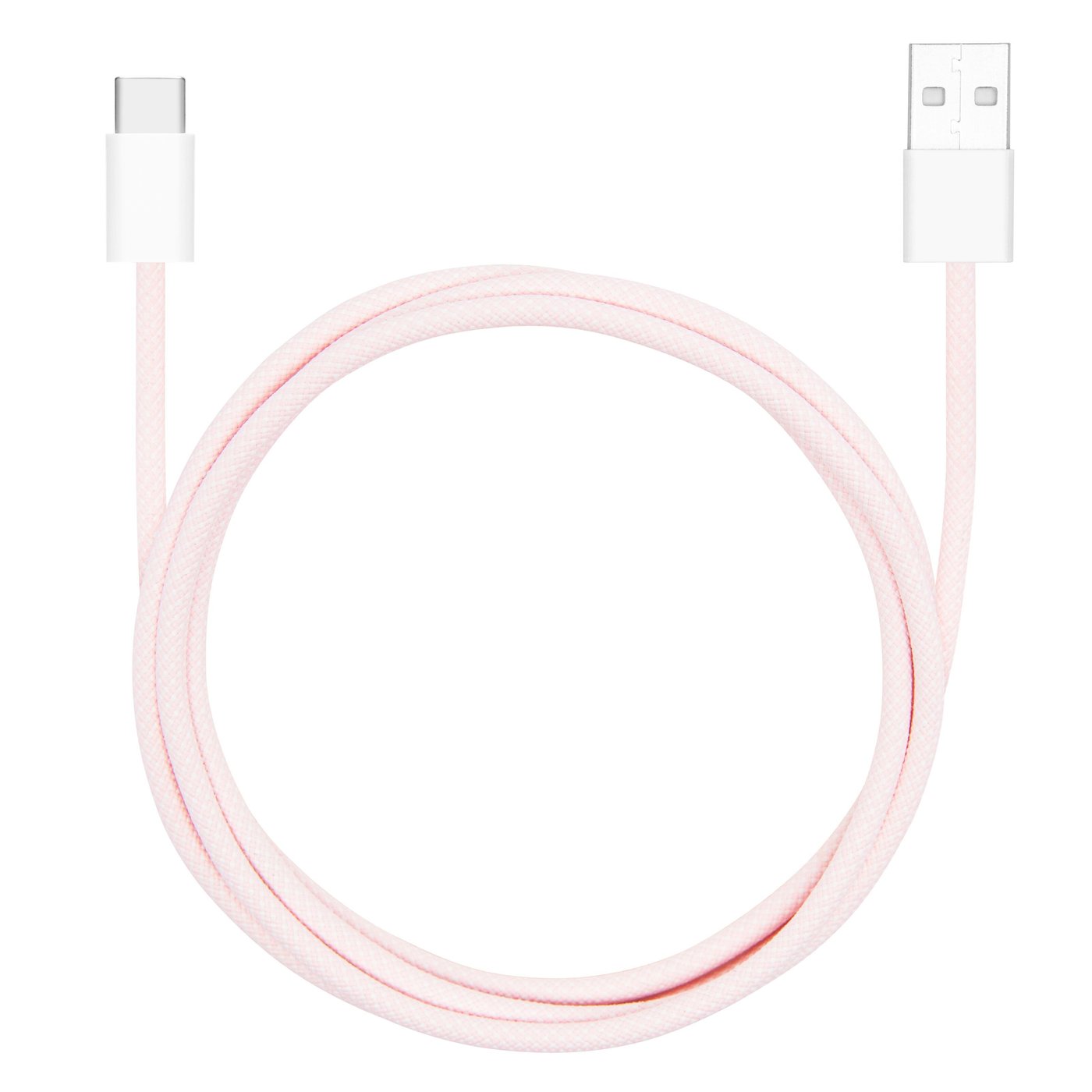 Linocell Flätad USB-A- till USB-C-kabel Rosa 1 m