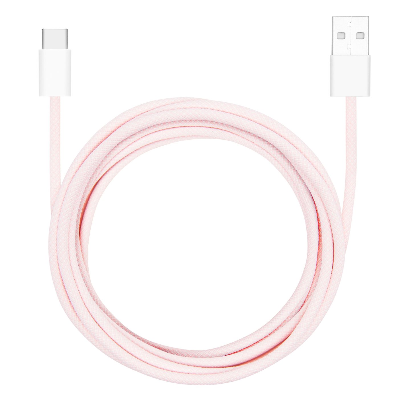 Linocell Flettet USB-A- til USB-C-kabel Rosa 2 m