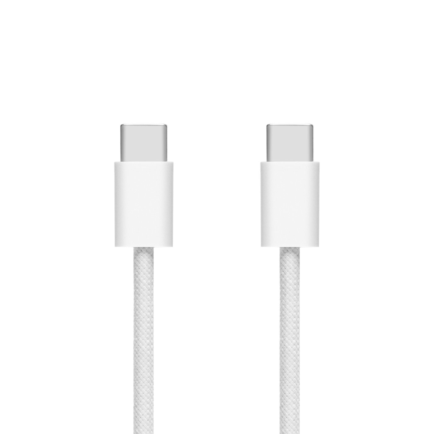 Linocell Flätad USB-C- till USB-C-kabel 60W Vit 0,5 m