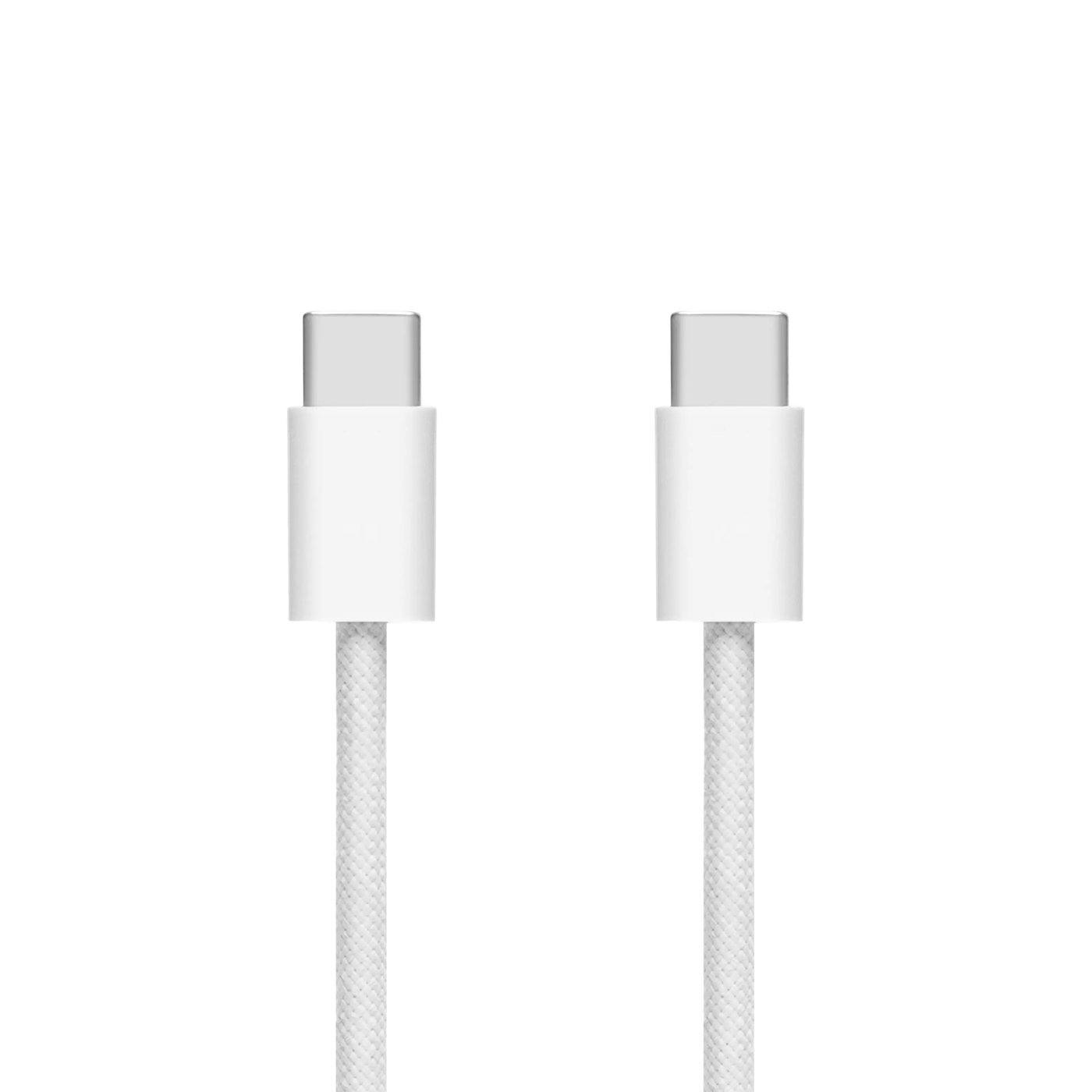 Linocell Flätad USB-C- till USB-C-kabel 60W Vit 0,5 m