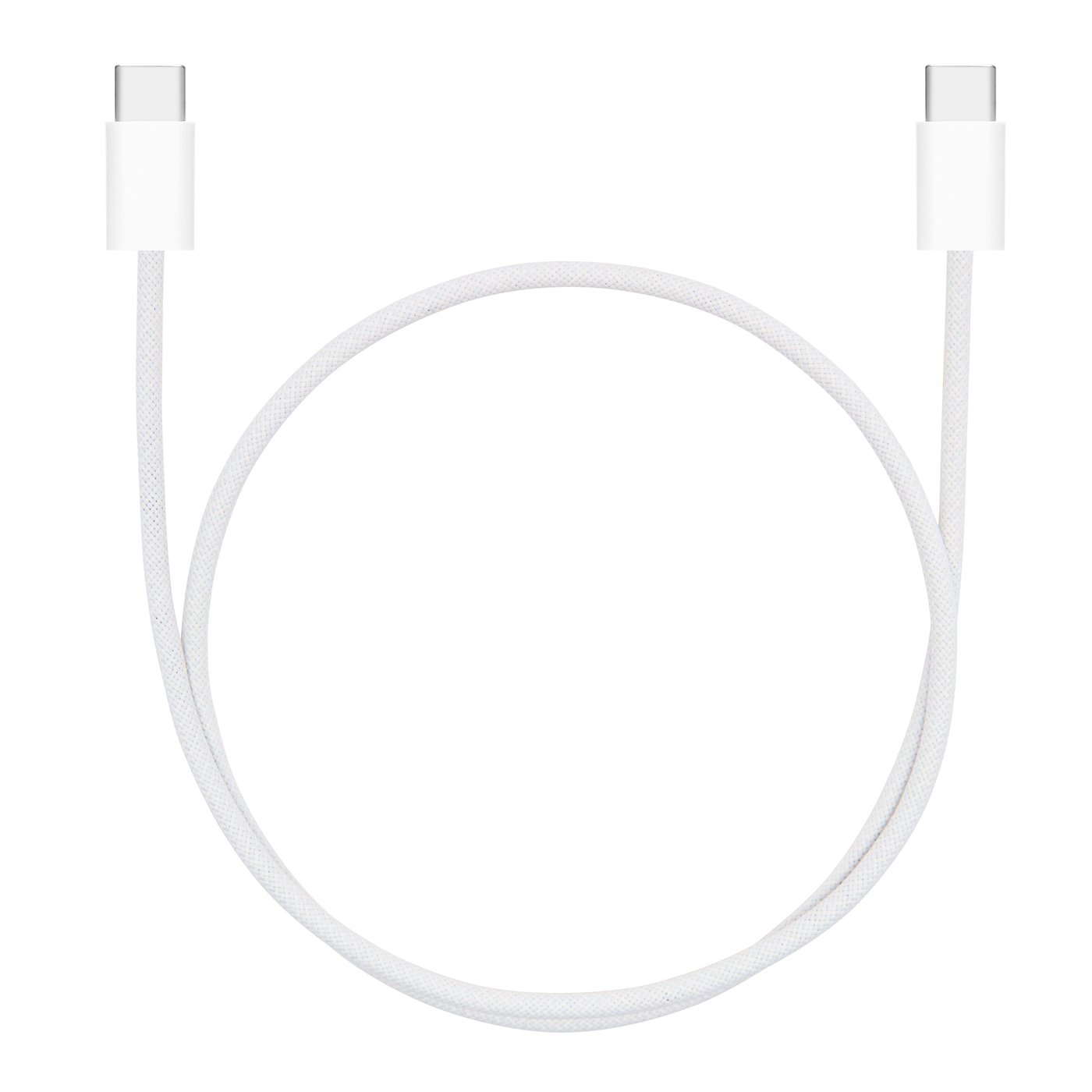 Linocell Flätad USB-C- till USB-C-kabel 60W Vit 0,5 m