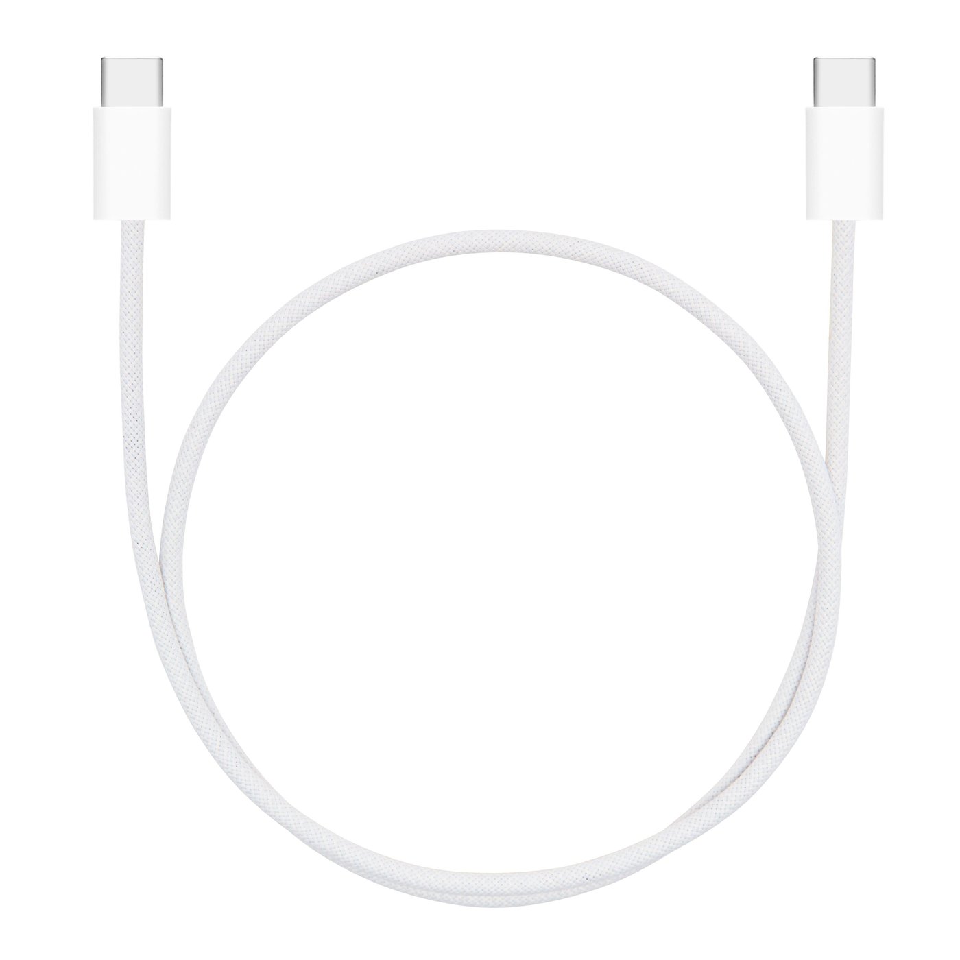 Linocell Flätad USB-C- till USB-C-kabel 60W Vit 0,5 m