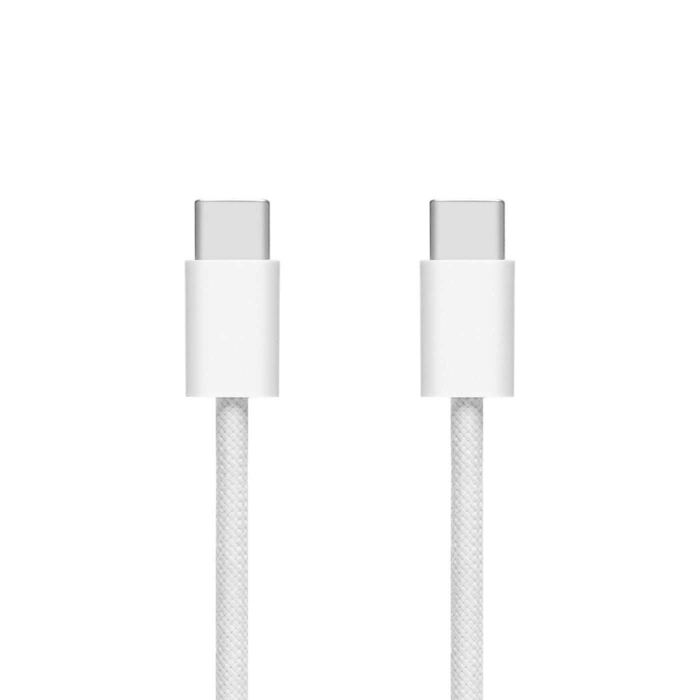 Linocell Flätad USB-C- till USB-C-kabel 60W Vit 1 m