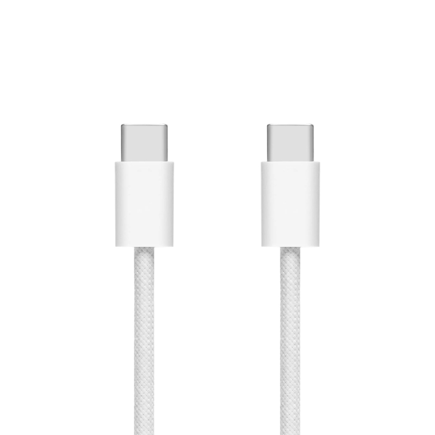 Linocell Flätad USB-C- till USB-C-kabel 60W Vit 1 m