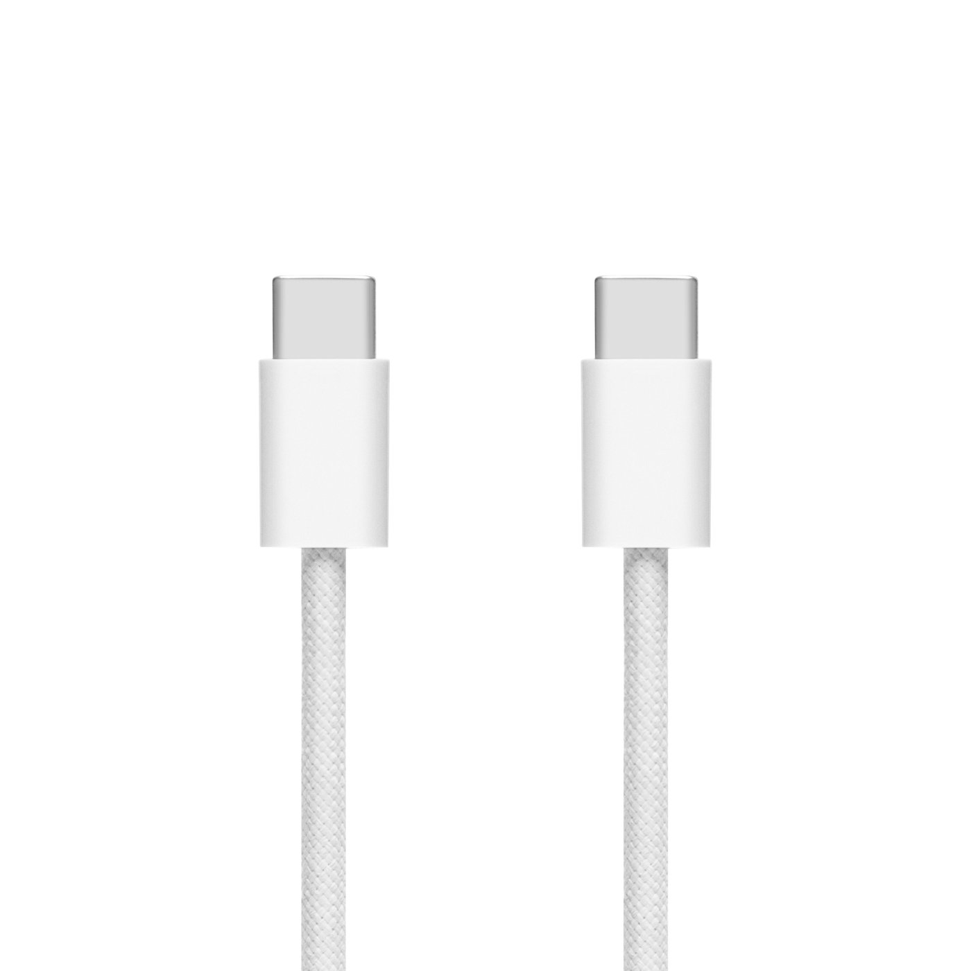 Linocell Flettet USB-C- til USB-C-kabel 60W Hvit 2 m