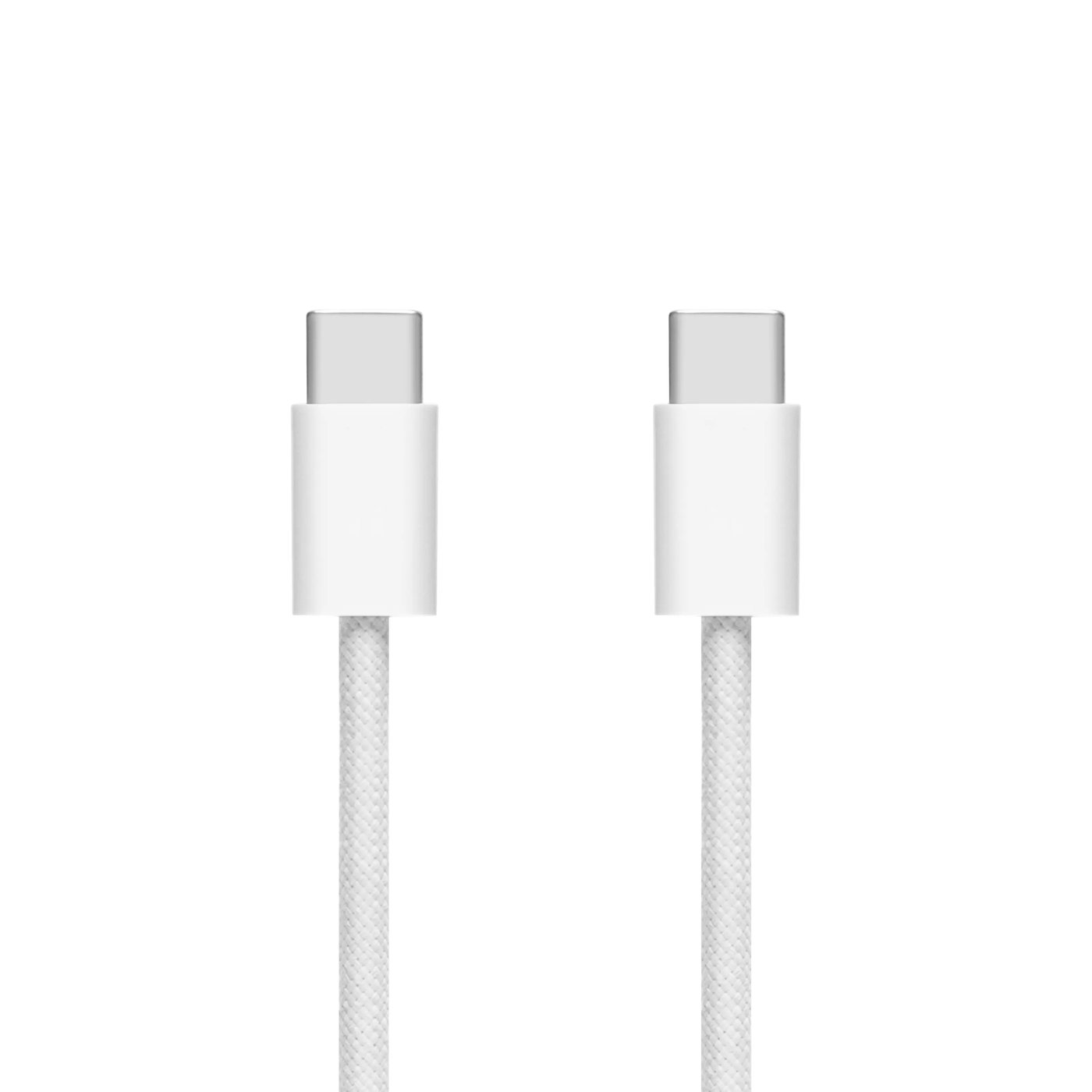 Linocell Flätad USB-C- till USB-C-kabel 60W Vit 2 m