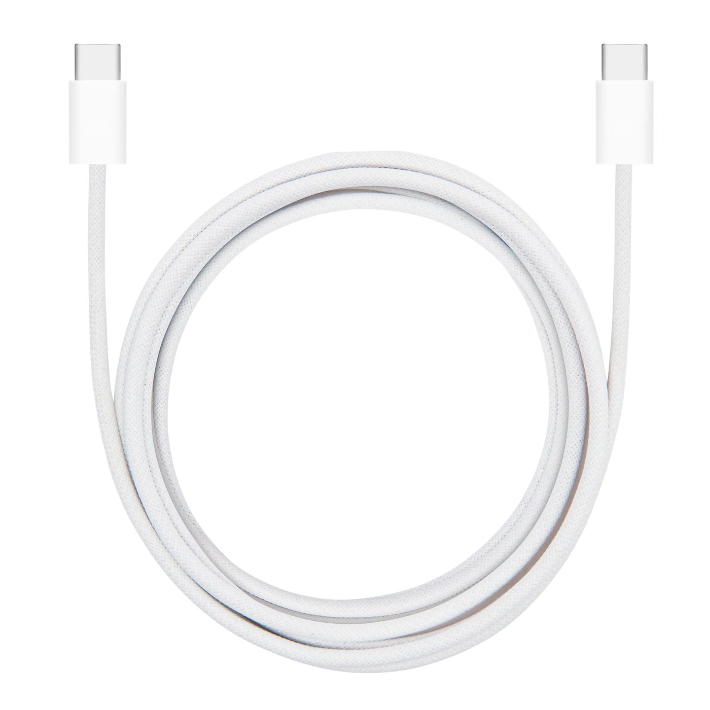 Linocell Flätad USB-C- till USB-C-kabel 60W Vit 2 m