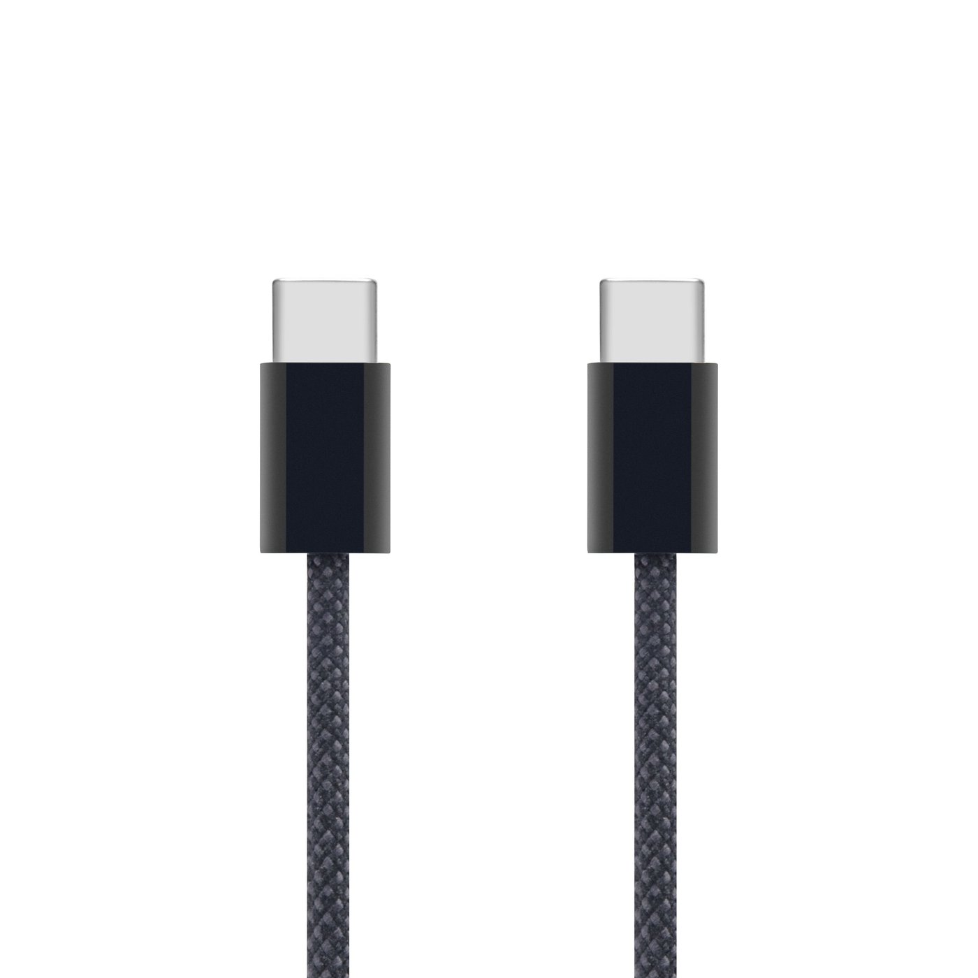 Linocell Flätad USB-C- till USB-C-kabel 60W Svart 1 m
