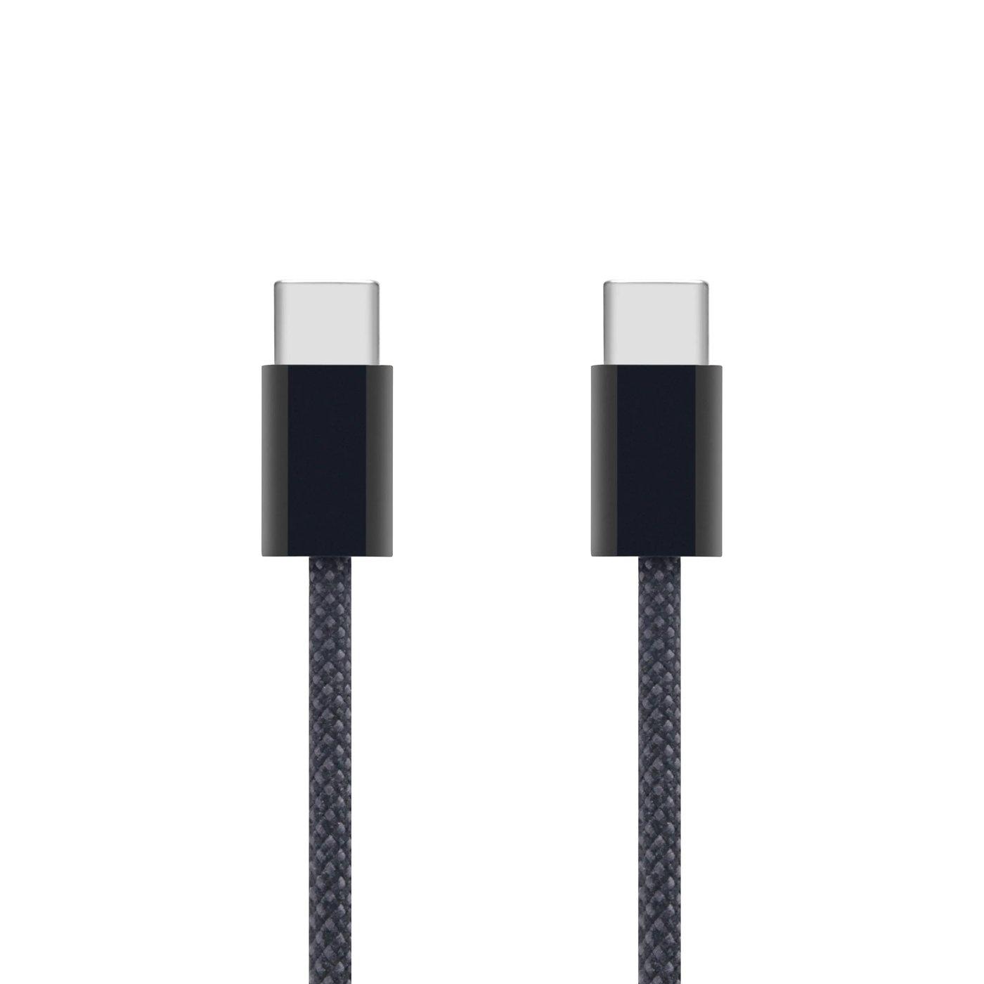 Linocell Flätad USB-C- till USB-C-kabel 60W Svart 1 m
