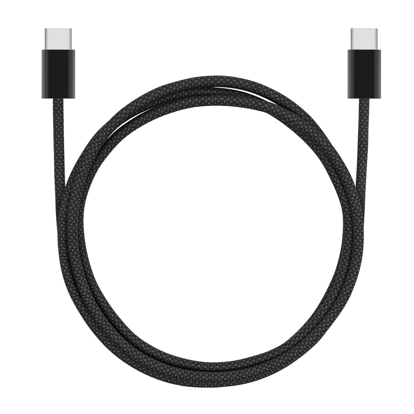 Linocell Flätad USB-C- till USB-C-kabel 60W Svart 1 m