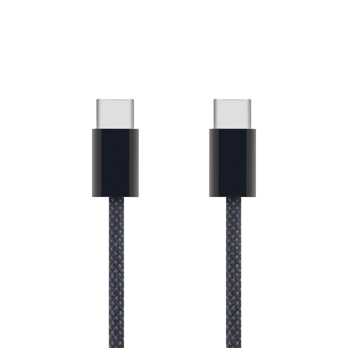 Linocell Flätad USB-C- till USB-C-kabel 60W Svart 2 m