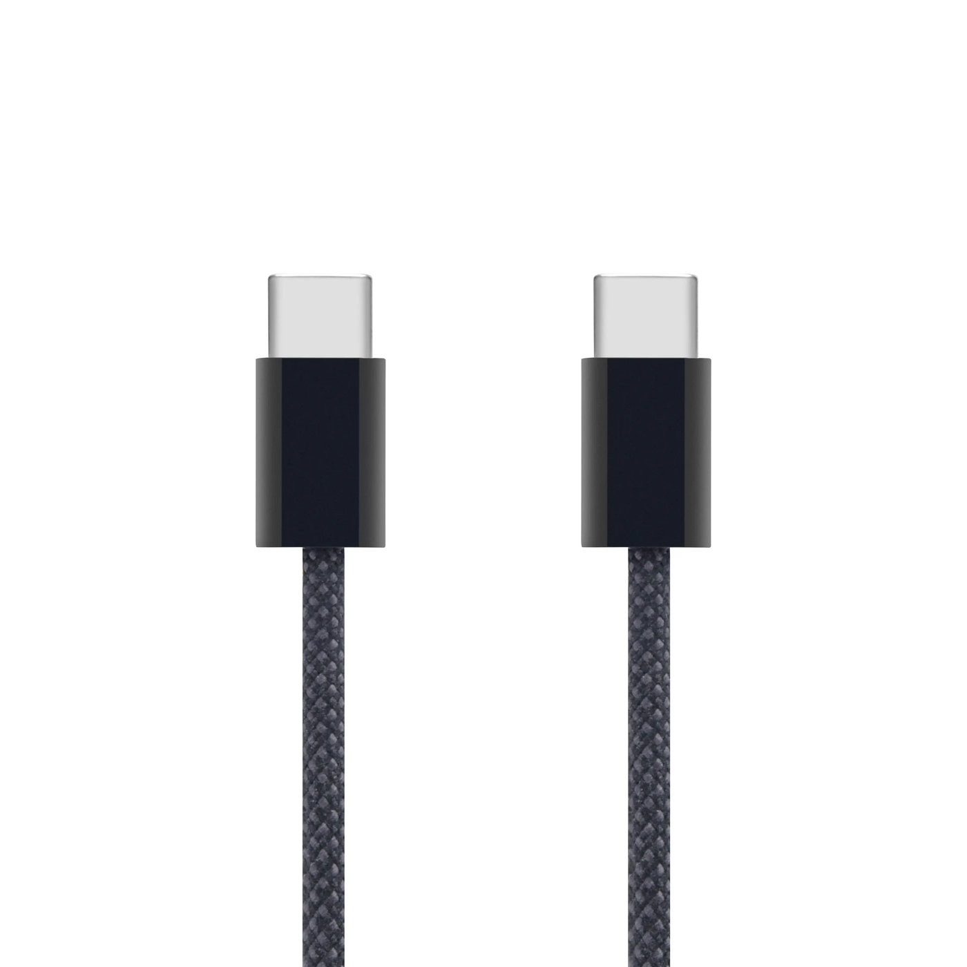 Linocell Flätad USB-C- till USB-C-kabel 60W Svart 2 m
