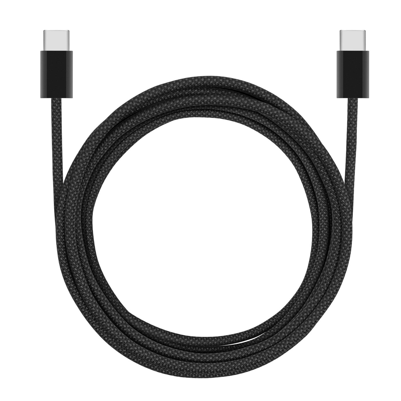 Linocell Flätad USB-C- till USB-C-kabel 60W Svart 2 m