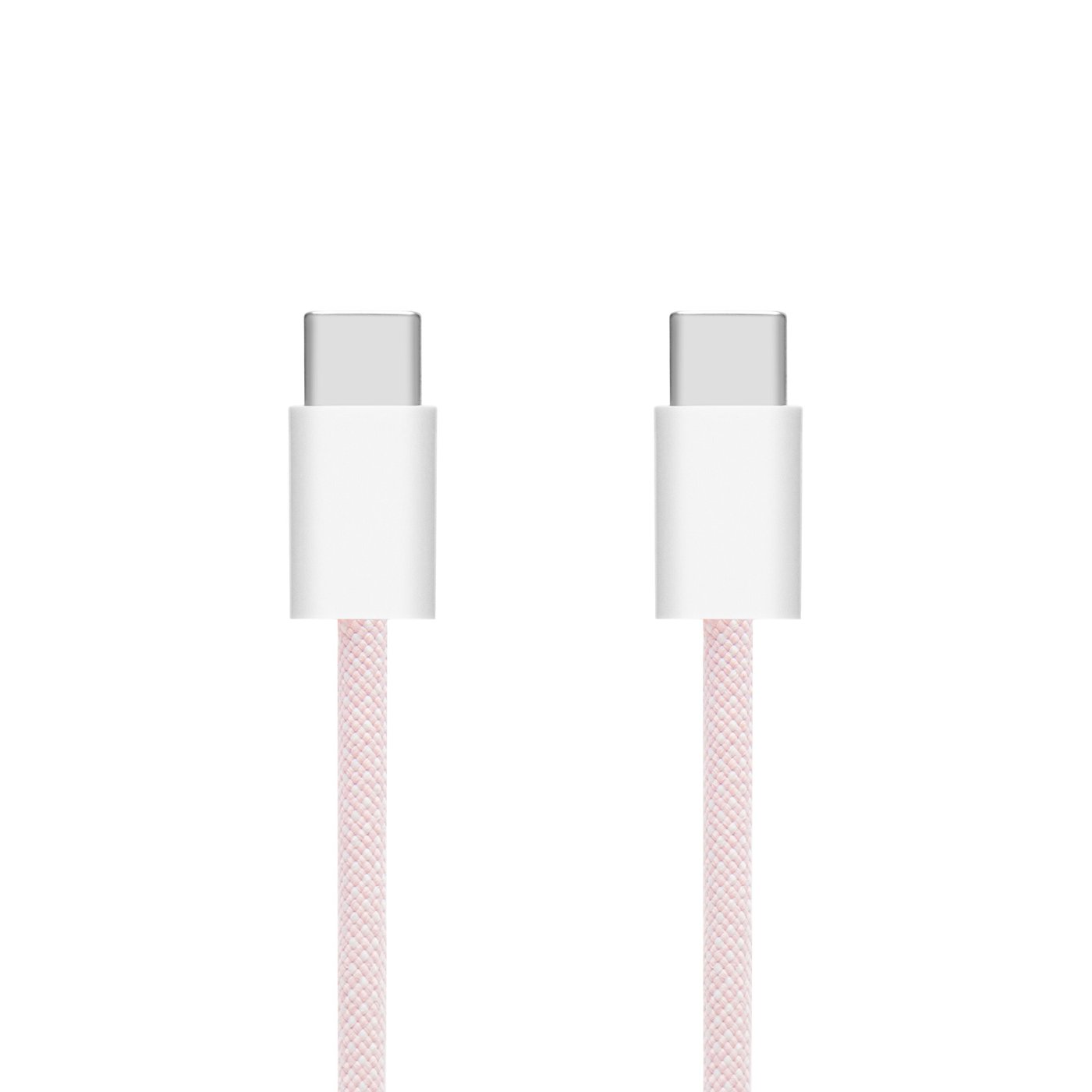 Linocell Flätad USB-C- till USB-C-kabel 60W Rosa 0,5