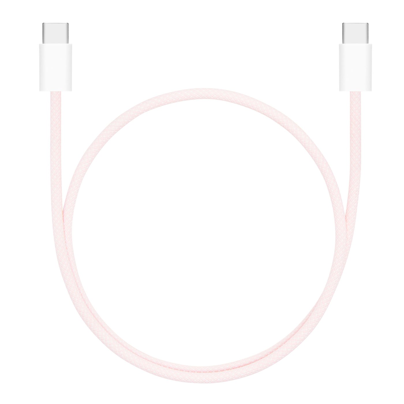 Linocell Flätad USB-C- till USB-C-kabel 60W Rosa 0,5