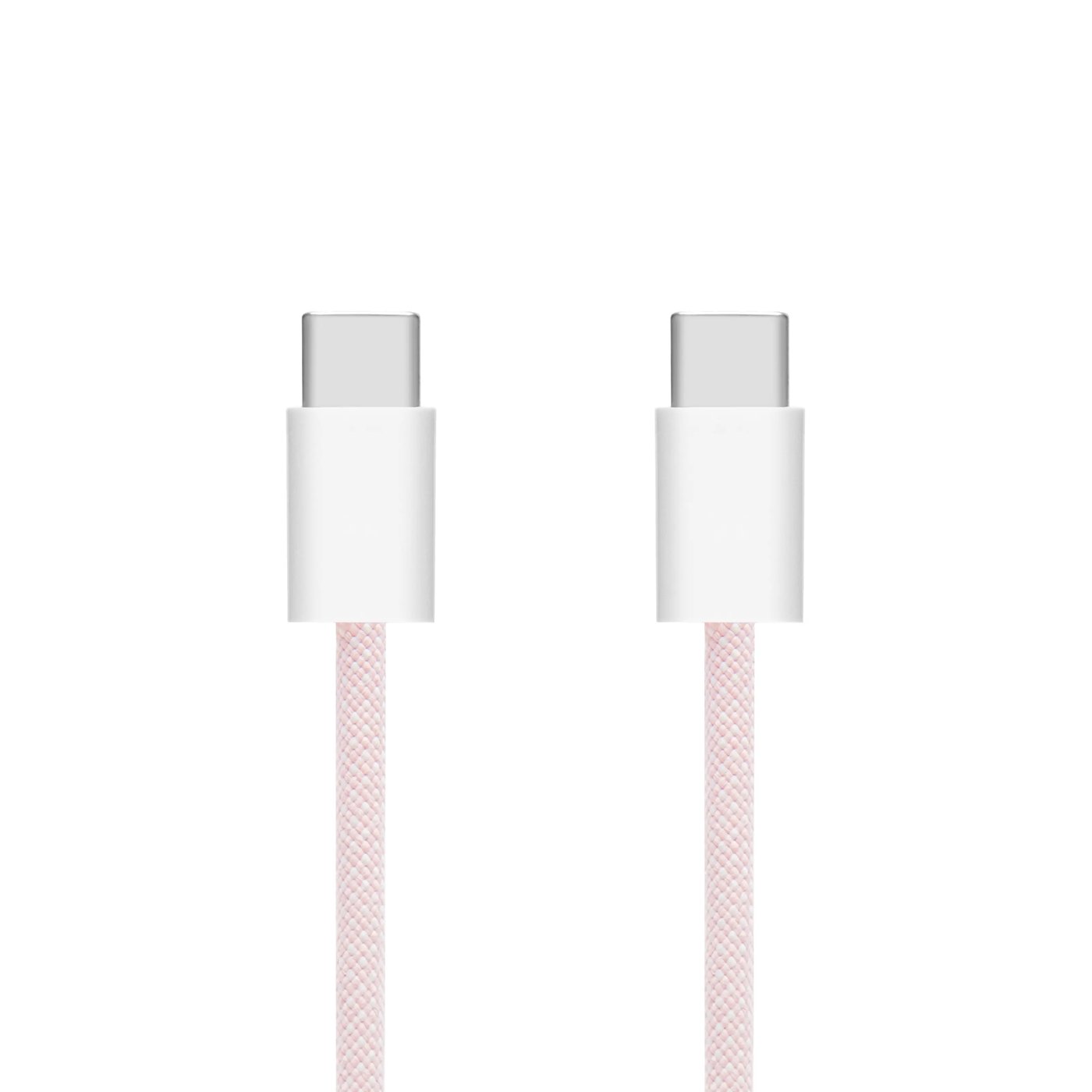 Linocell Flätad USB-C- till USB-C-kabel 60W Rosa 1 m