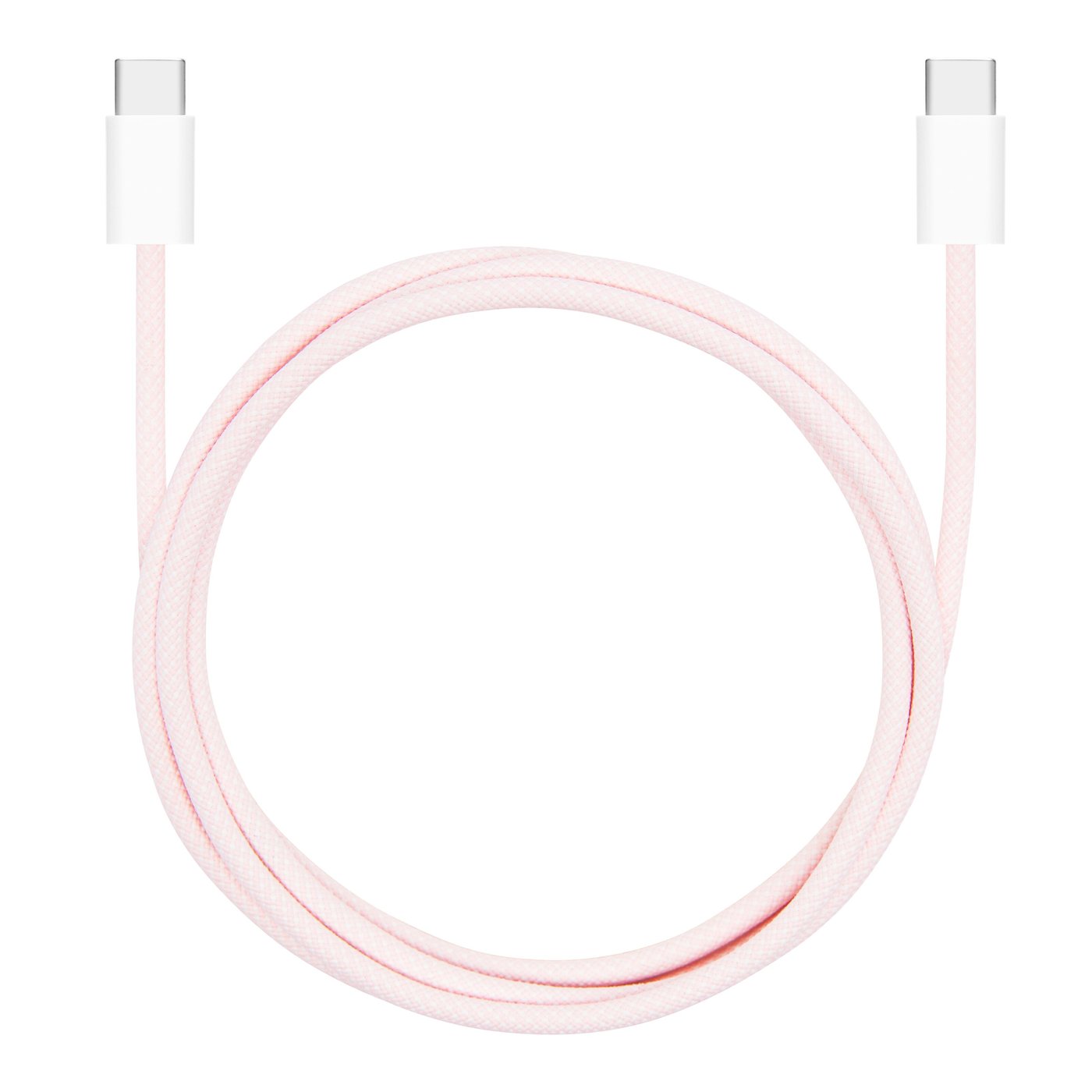 Linocell Flätad USB-C- till USB-C-kabel 60W Rosa 1 m