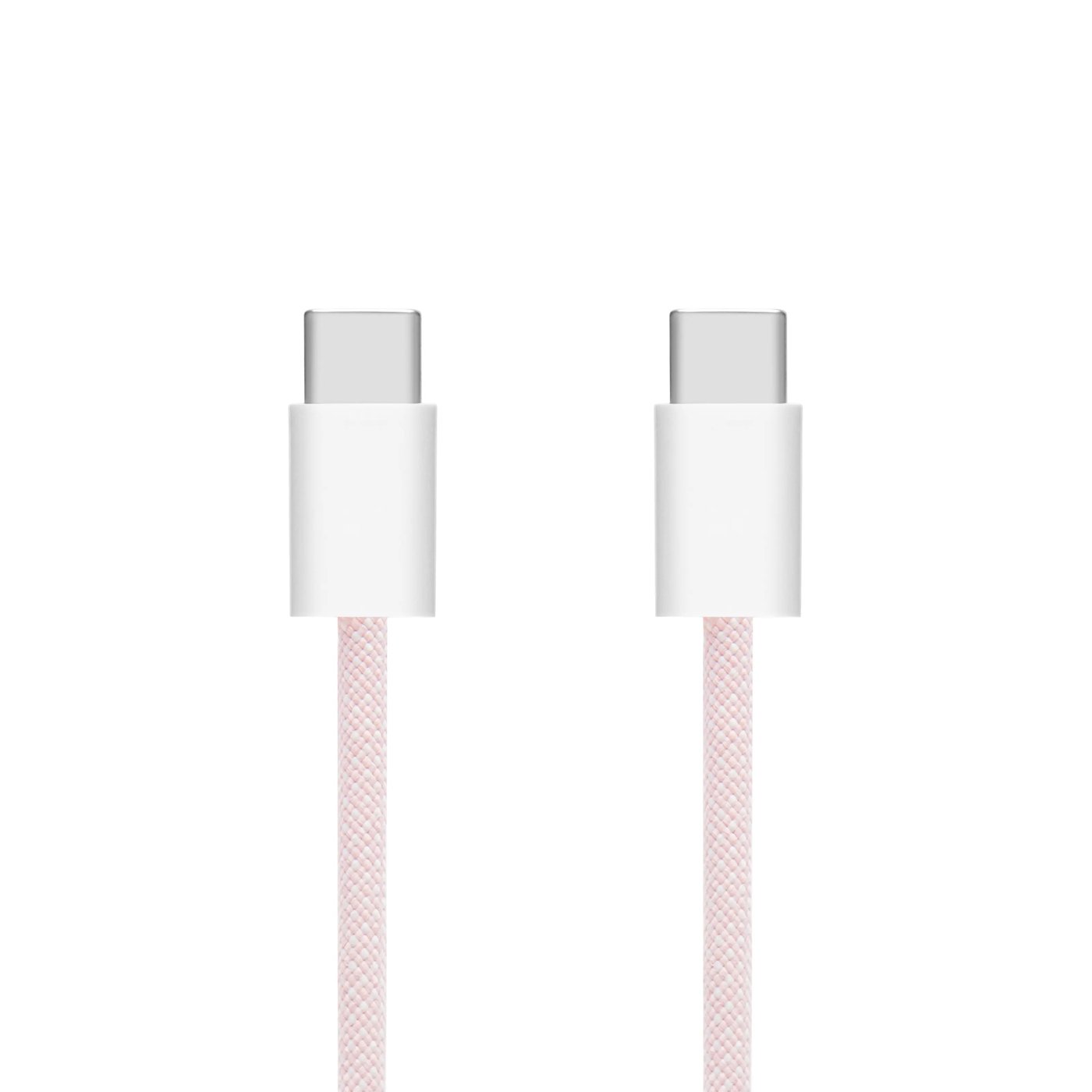 Linocell Flätad USB-C- till USB-C-kabel 60W Rosa 2 m
