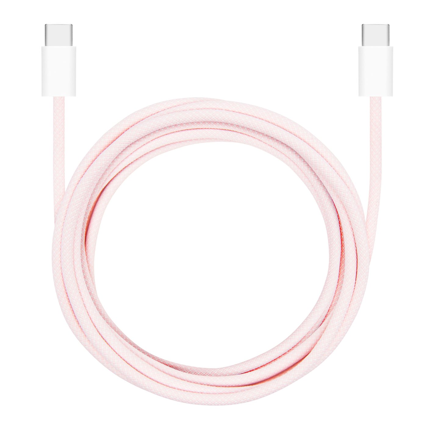 Linocell Flätad USB-C- till USB-C-kabel 60W Rosa 2 m